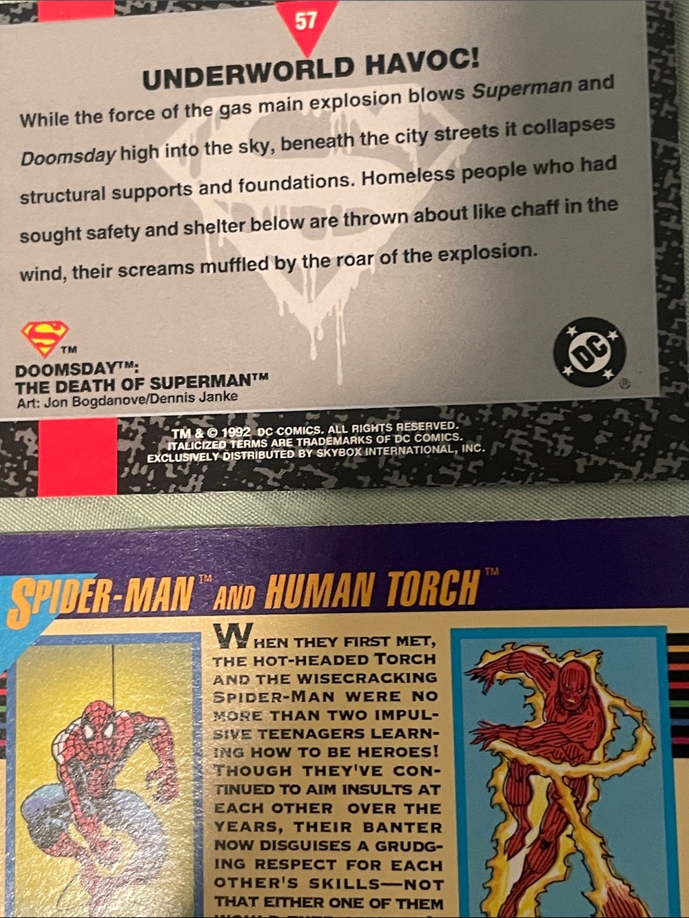 1992 Dc doomsday Trading Card Lot - Colorful Comic Art